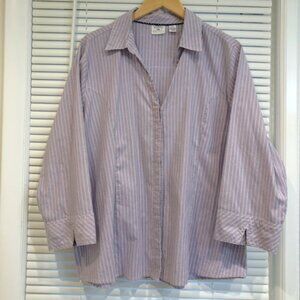 Riders Lee Women’s Striped Button-Down Shirt Size 1X Pre-Owned